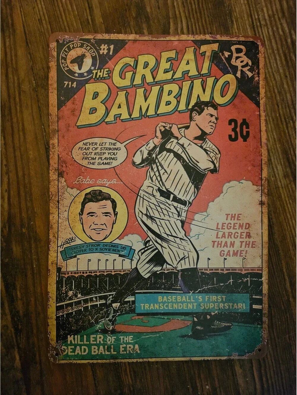 Babe Ruth the great bambino - Metal Sign 12